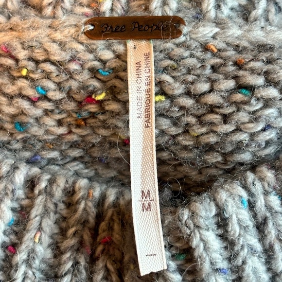 Free People I Heart You Wool Sweater Fuzzy Cropped Multicolored OB710276 Size M - Picture 5 of 11